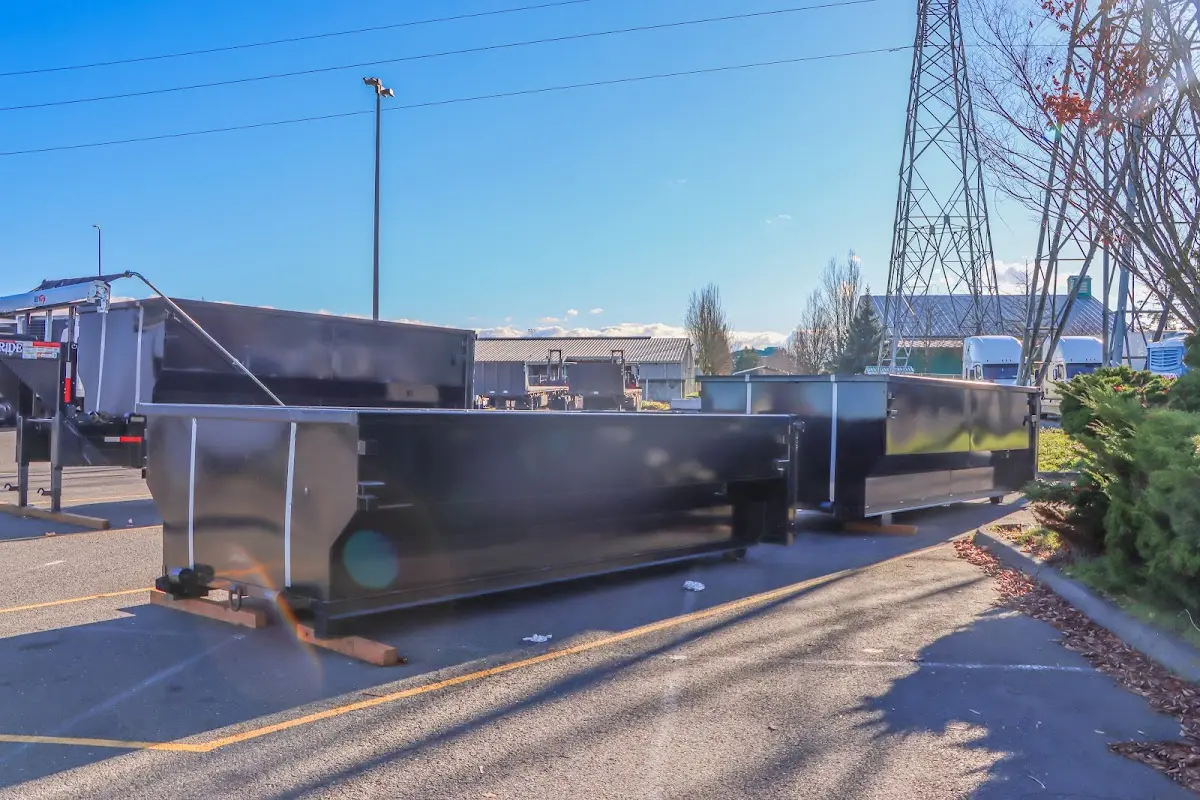 Roll-off dumpster ready for waste disposal at job site for Residential Dumpster Rental in Eucalyptus Hills